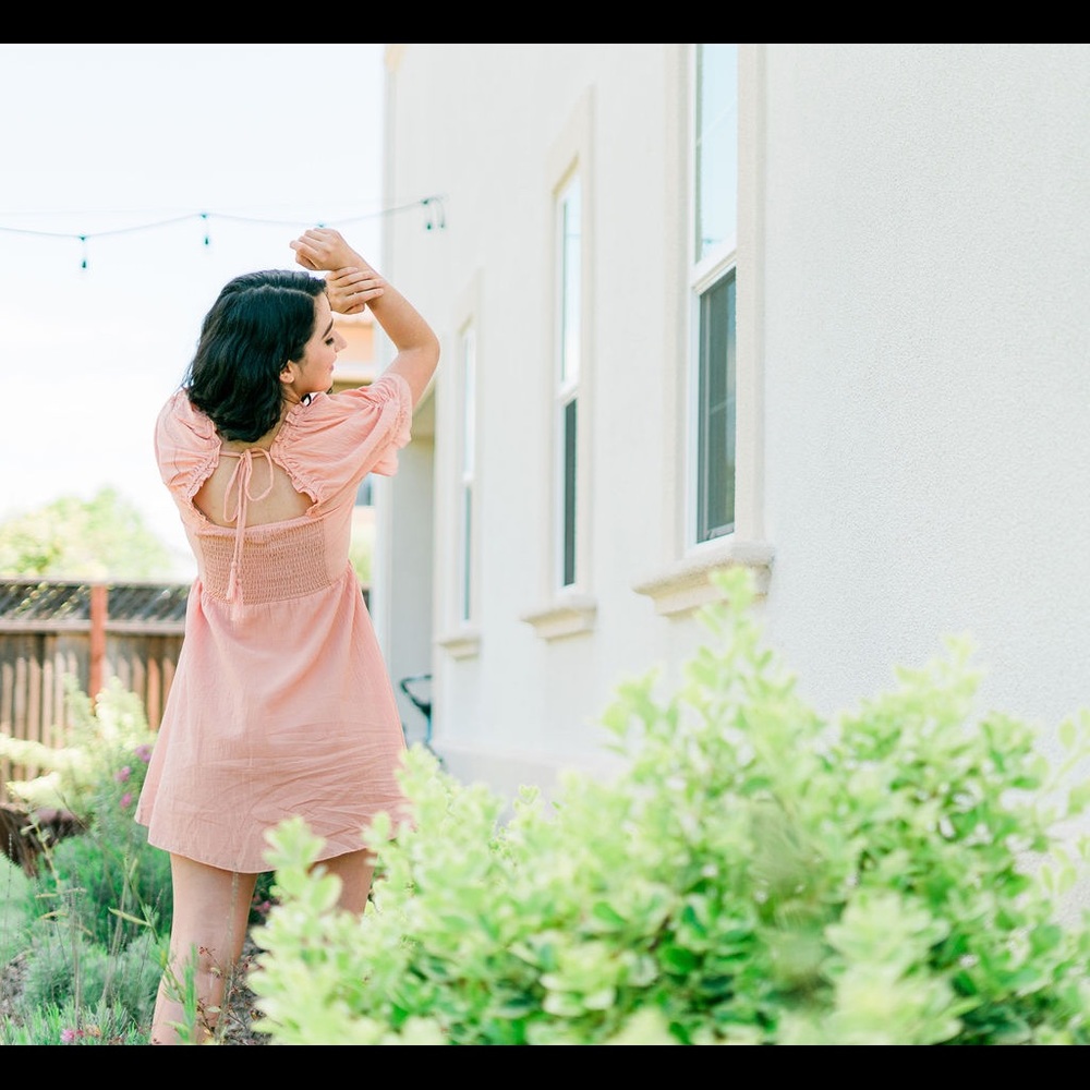 OPEN BACK DRESS IN SALMON - Picture 3 of 7